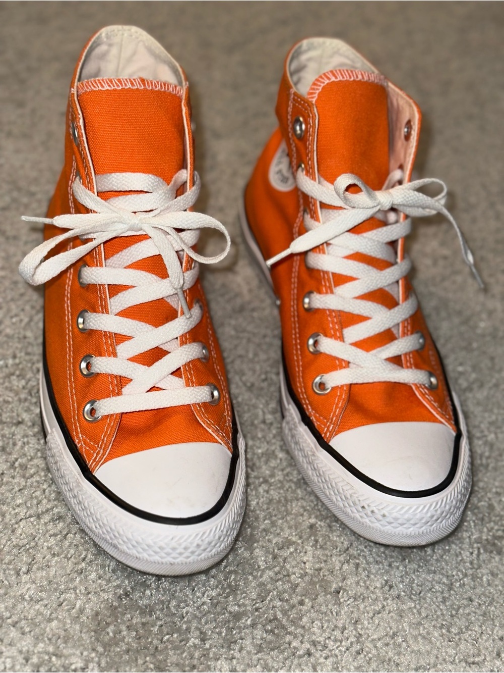 Converse High Top Sneakers in Bright Orange and White - Picture 3 of 3